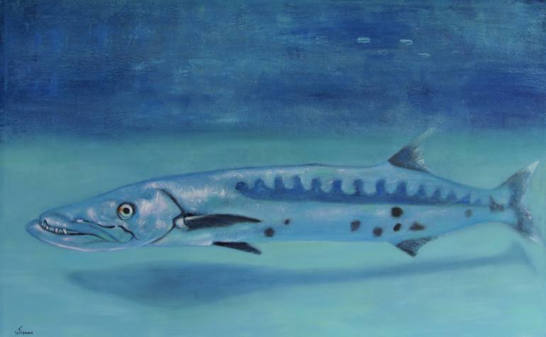 770x476 Saatchi Art Barracuda Painting By Ta Thimkaeo - Barracuda Painting
