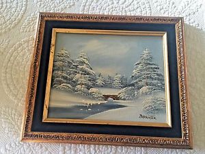 300x225 Original Oil Painting Snowy Trees By Barrister Ebay - Barrister Oil Painting