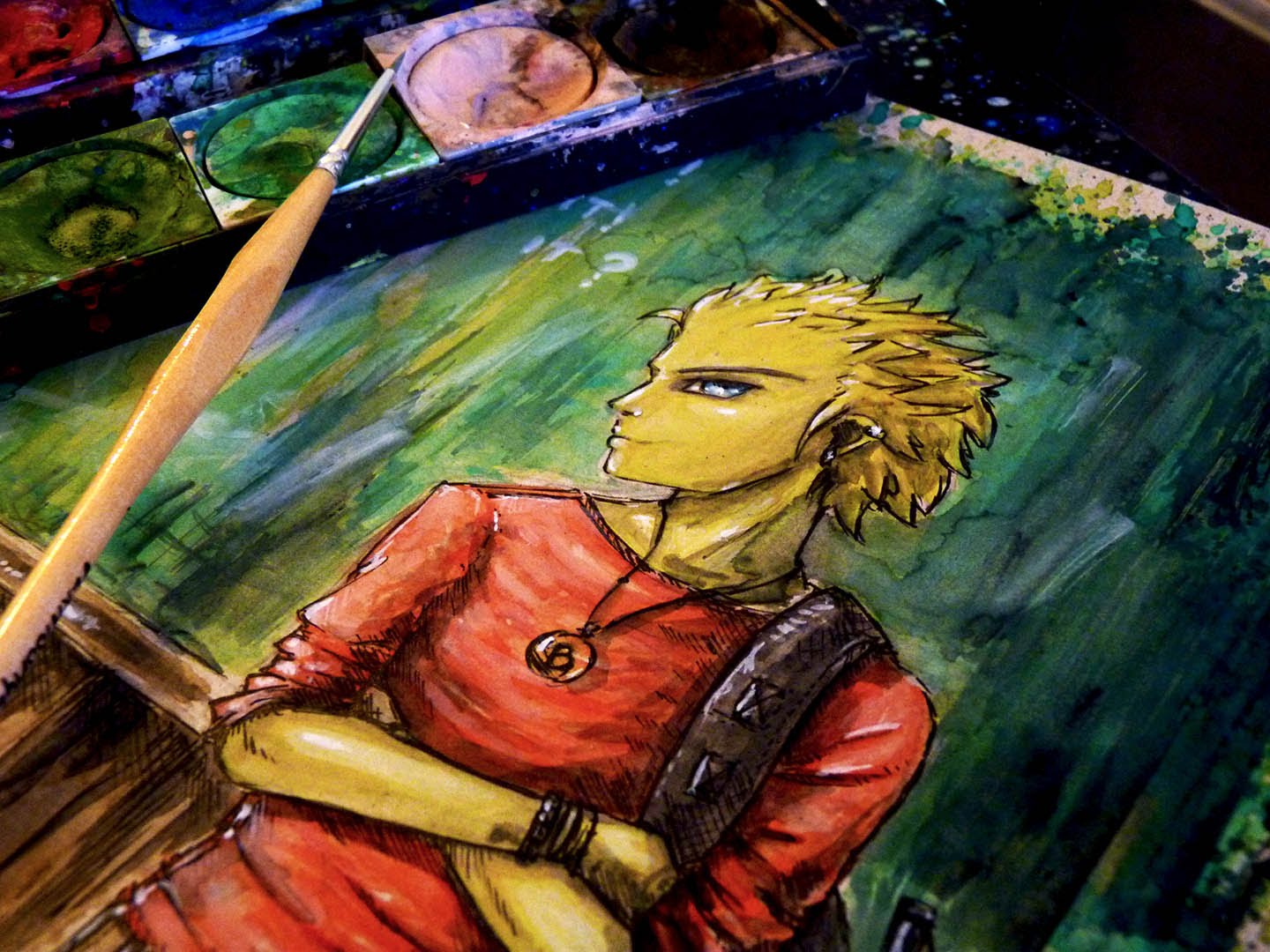 1440x1080 Watercolor Time Lapse Painting   Ink) - Bart Painting