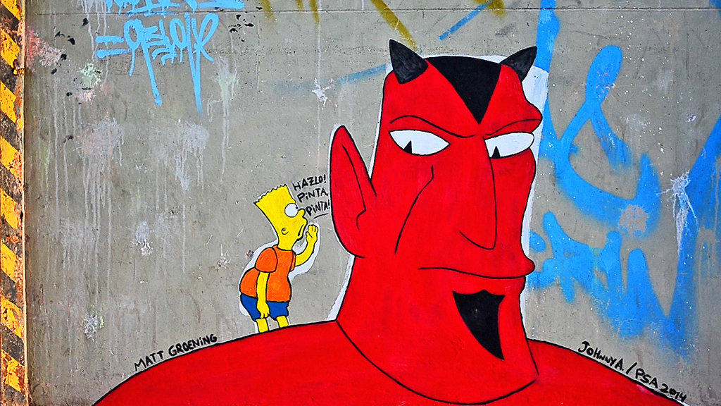 1024x576 Bart And The Devil - Bart Simpson Painting