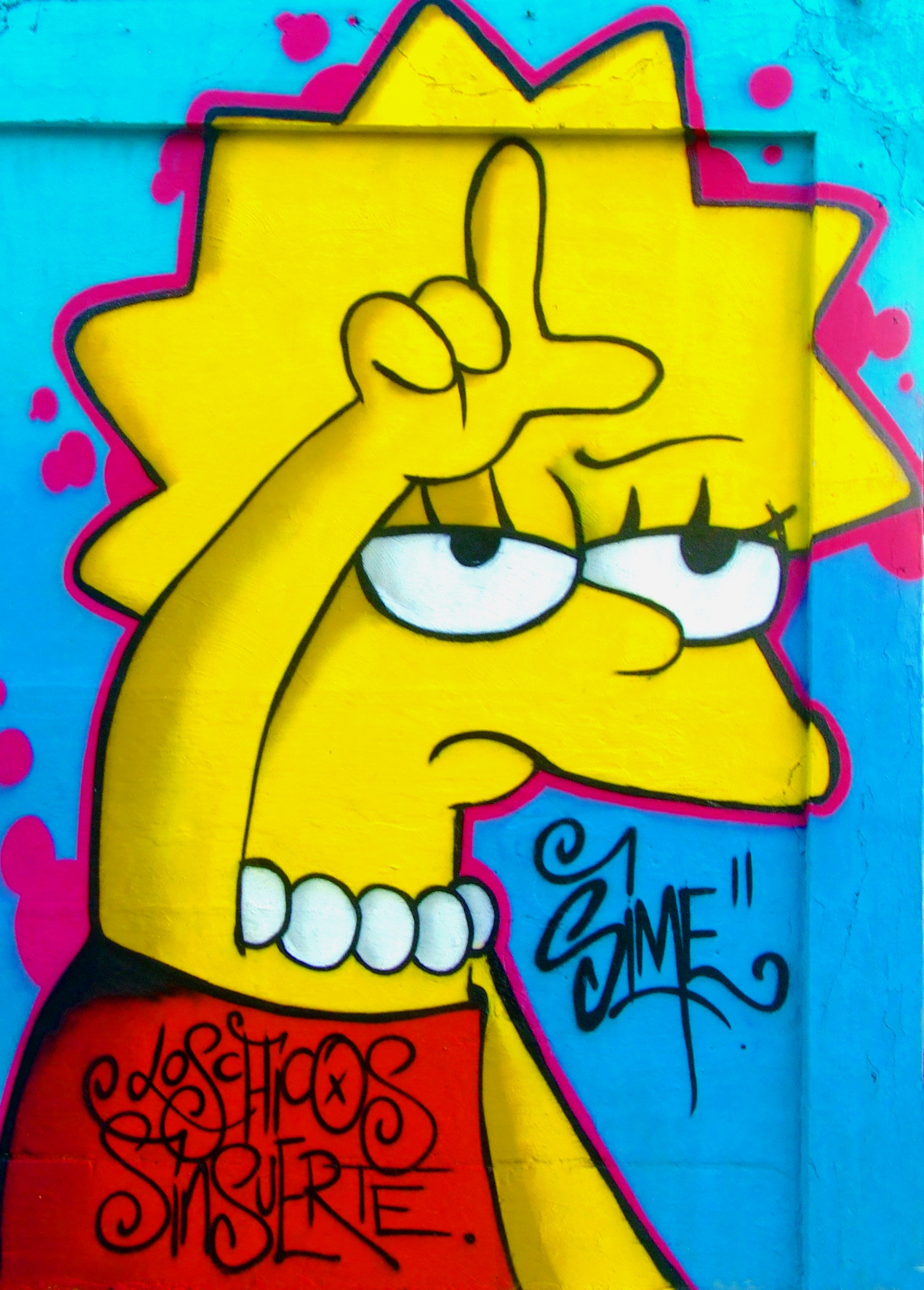1850x2582 Free Images Girl, Line, Red, Blue, Yellow, Graffiti, Font, L - Bart Simpson Painting