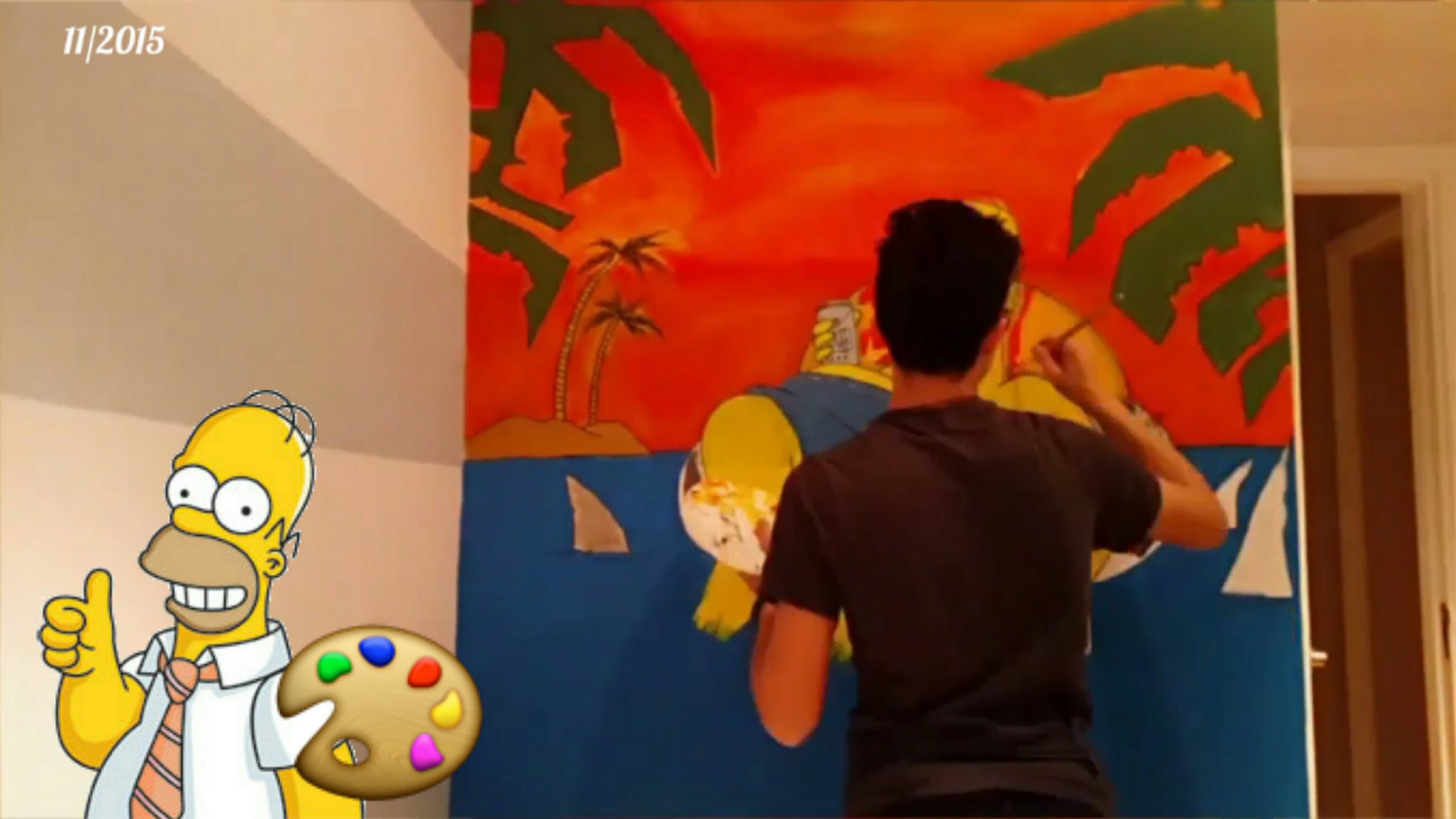 3072x1728 Painting Homer Simpson - Bart Simpson Painting