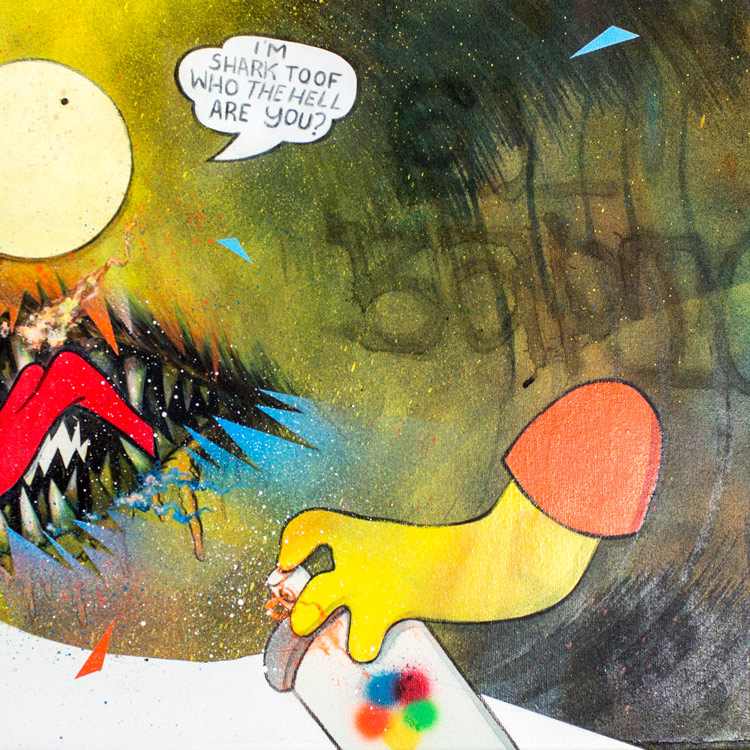 750x750 Shark Toof Original Art - Bart Simpson Painting