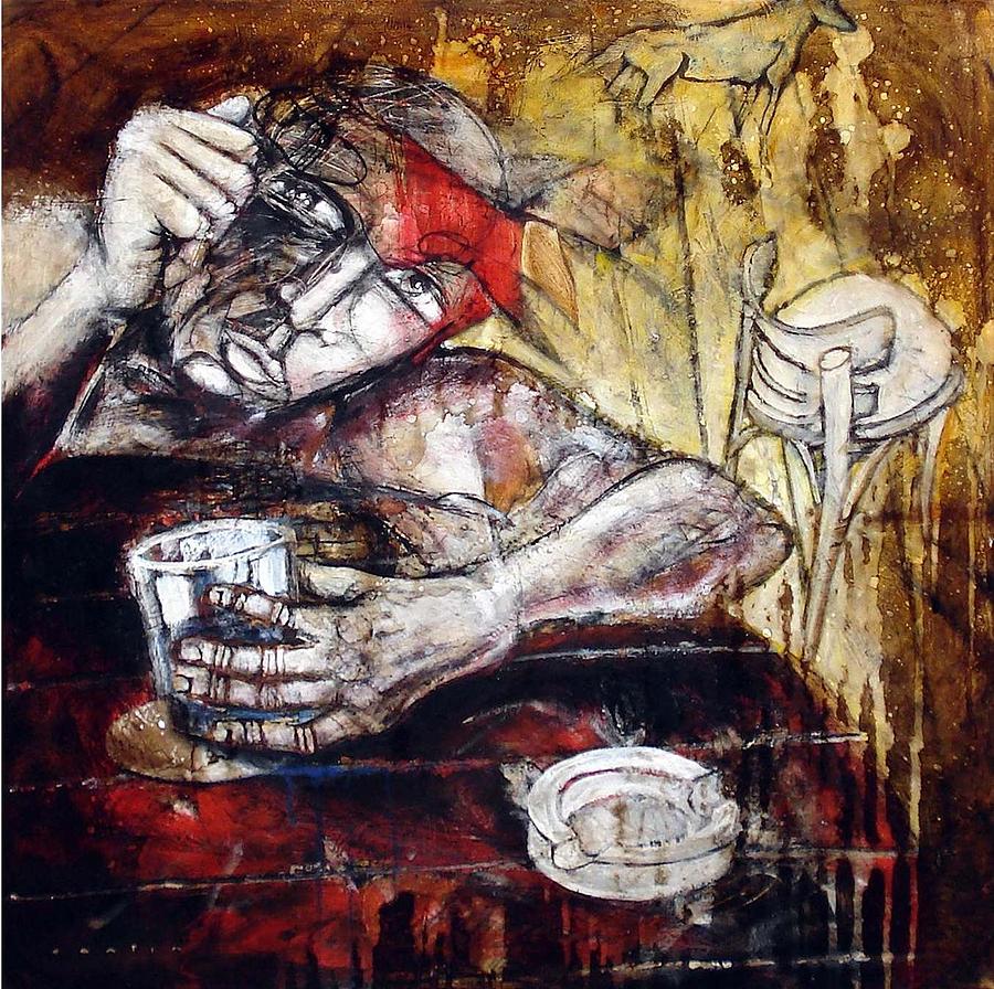 900x896 Dog Bartender Painting By Pablo Santin - Bartender Painting