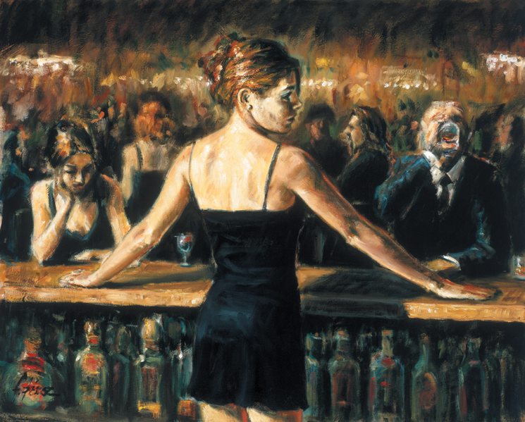 745x599 Fabian Perez The Bartender Painting Anysize 50% Off - Bartender Painting