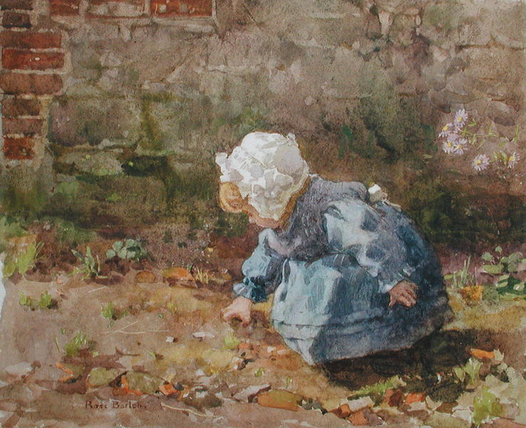 738x600 Child With White Cap Painting Rose Maynard Barton Oil Paintings - Barton Painting