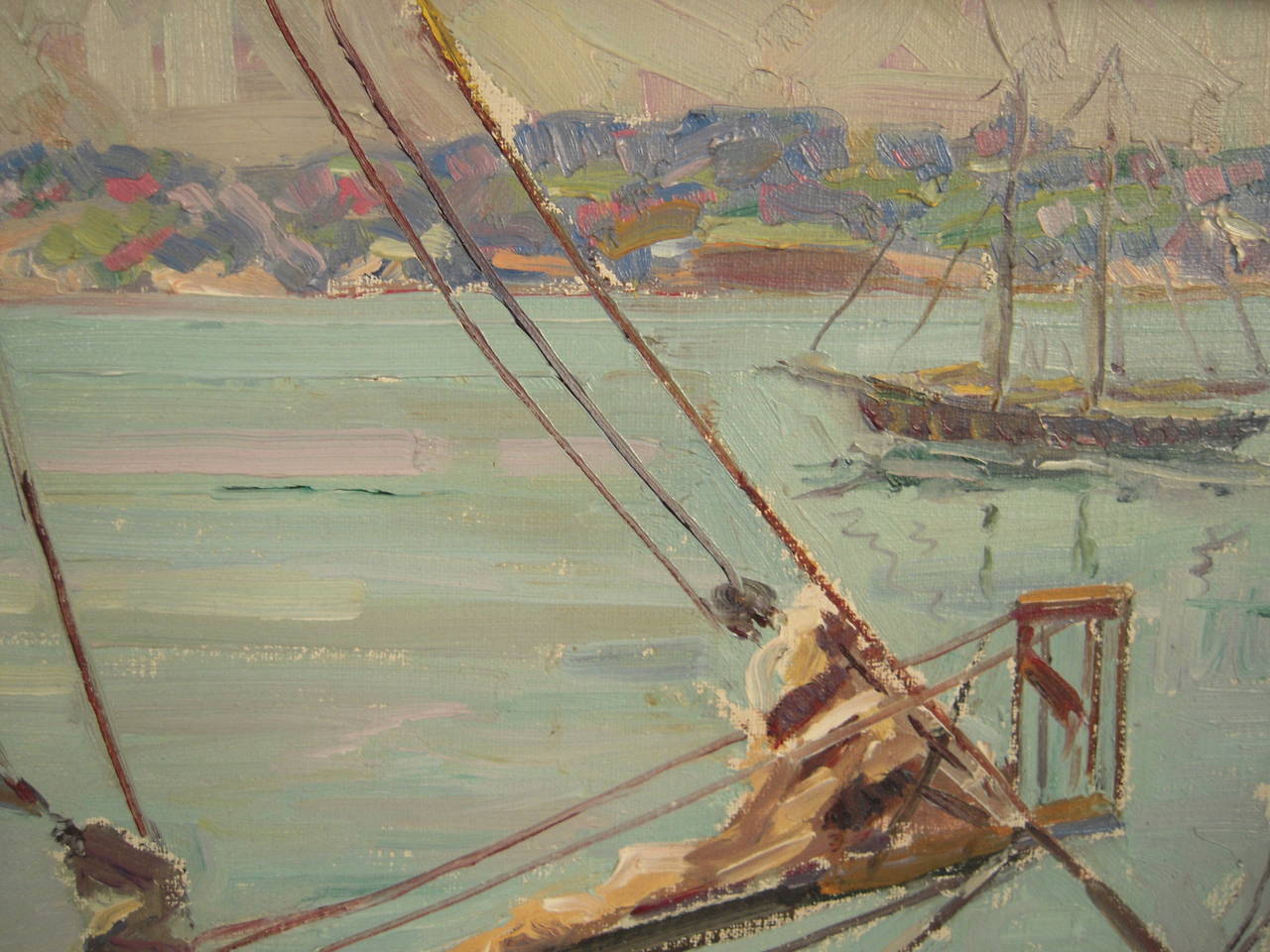 1280x960 Donald Barton Painting Of Gloucester Harbor, Circa 1930s - Barton Painting