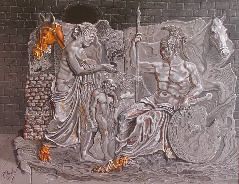 770x594 Saatchi Art Resurgent Bas Relief Painting By Ramaz Razmadze - Bas Relief Painting