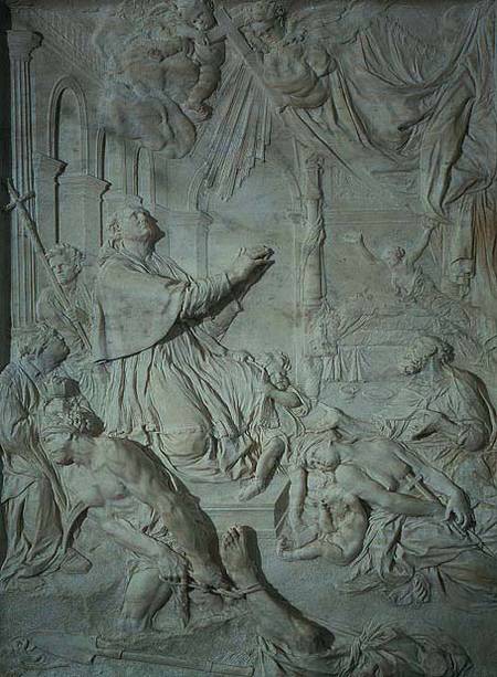 450x613 The Plague Of Milan, Bas Relief - Bas Relief Painting