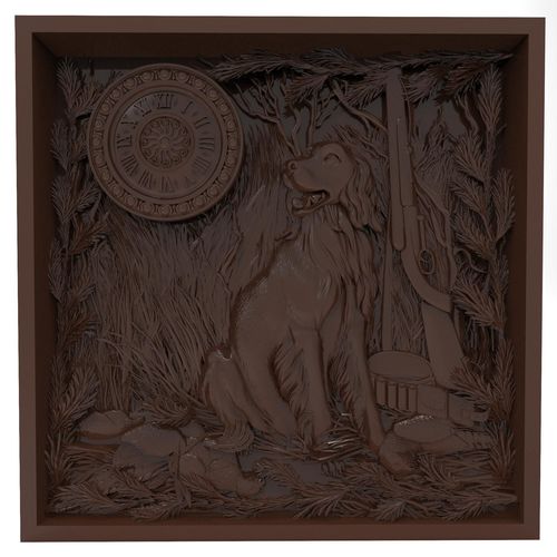 500x500 The Hunting Time Bas Relief 3d Printable Model Cgtrader - Bas Relief Painting