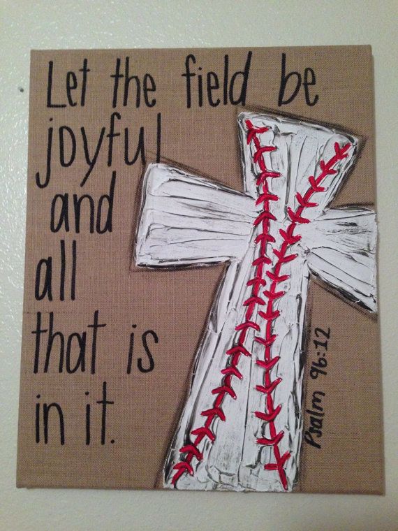570x760 Burlap Textured Baseball Cross Canvas - Baseball Canvas Painting
