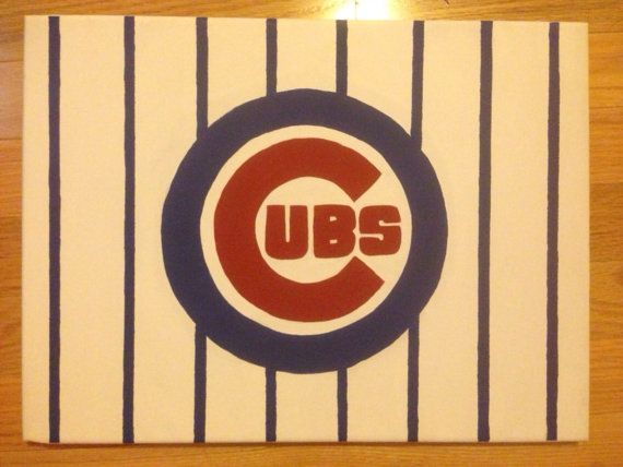 570x428 Chicago Cubs Mlb Baseball Acrylic Canvas Painting By Jolynnsplace - Baseball Canvas Painting