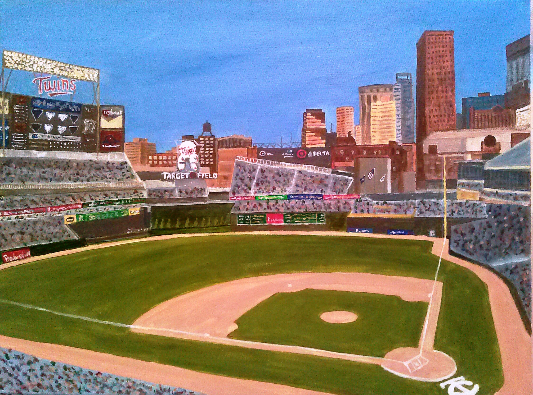 Baseball Field Painting at PaintingValley.com | Explore collection of