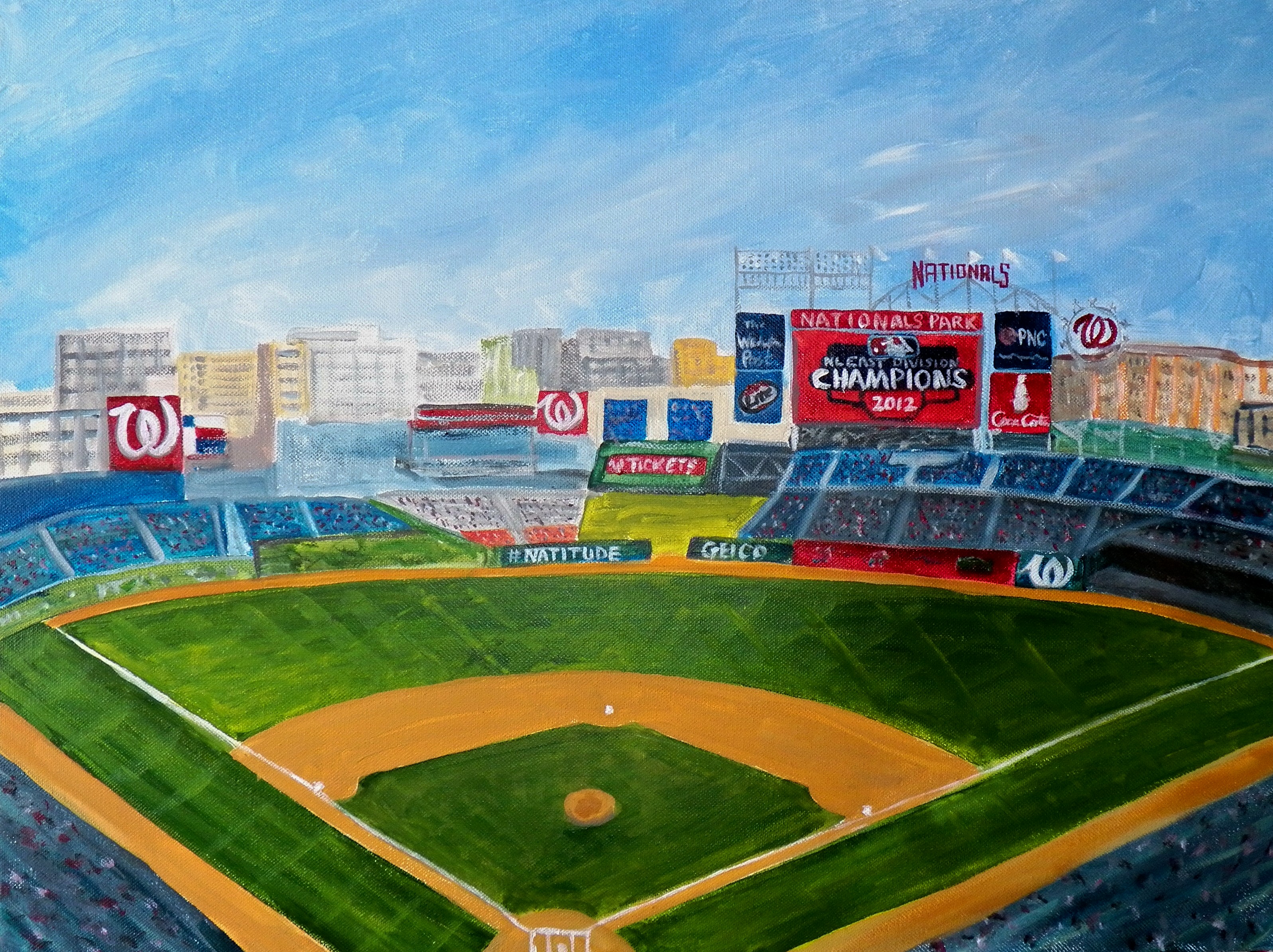 Baseball Field Painting at PaintingValley.com | Explore collection of