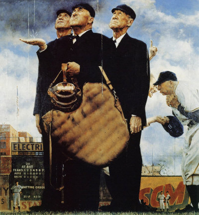 400x432 The National Baseball Hall Of Fame Features Two Norman Rockwell - Baseball Hall Of Fame Painting