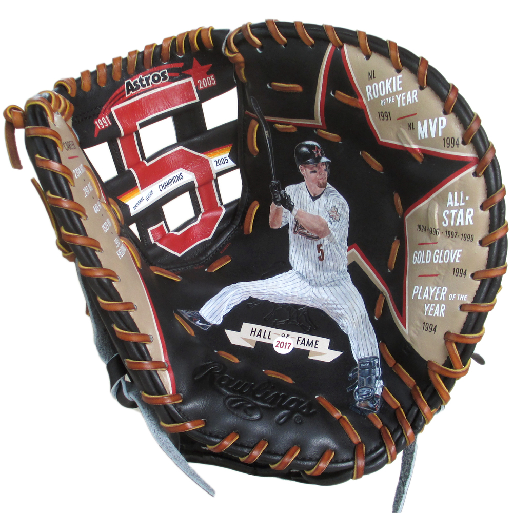 1000x1000 Astros Jeff Bagwell Featured On Hand Painted Baseball Glove Sean - Baseball Hall Of Fame Painting