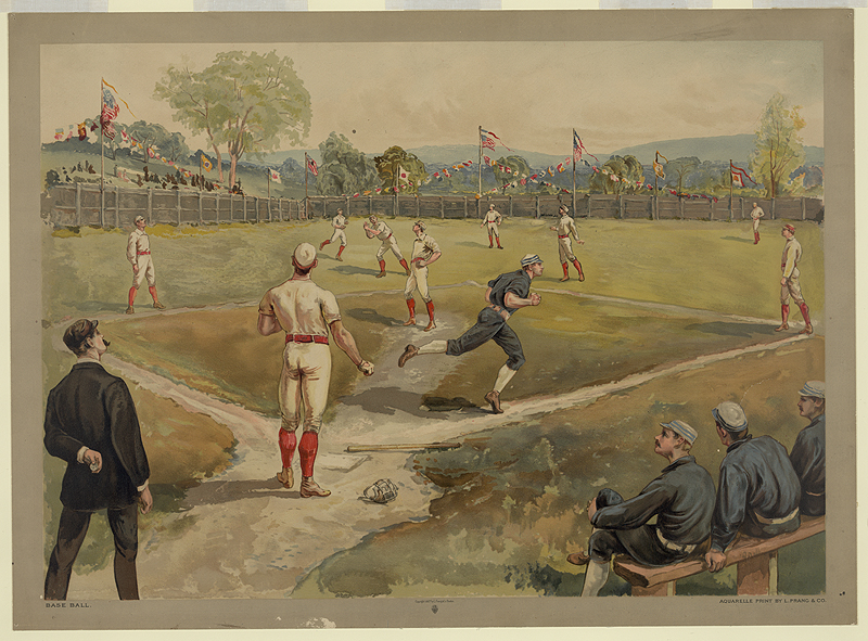 800x591 Baseball Researcher Henry Sandham's Painting Of The 1894 Temple - Baseball Hall Of Fame Painting