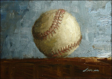 380x269 Daily Paintings By J Matt Miller - Baseball Painting