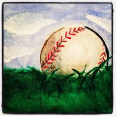 236x236 Baseball Acrylic Painting - Baseball Painting