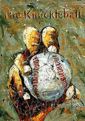 355x500 Art Baseball Knuckleball Pitch Sports Art Painting - Baseball Painting