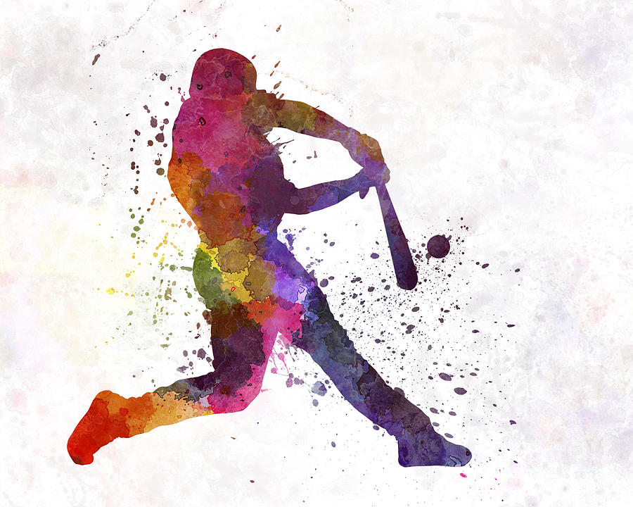 Baseball Player Painting at PaintingValley.com | Explore collection of ...