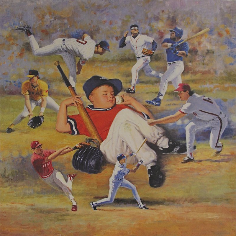 800x800 Buy Art For Less - Baseball Player Painting