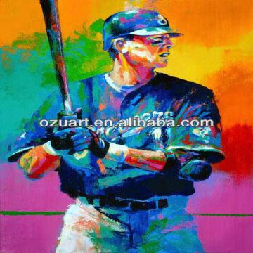 360x360 Abstract Home Decor Handmade Pop Wall Art Painting Baseball Player - Baseball Player Painting