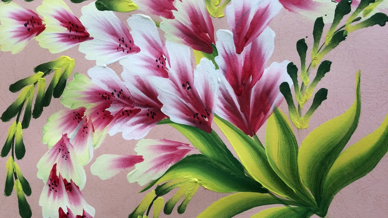 1280x720 One Stroke Painting Shell Stroke Simple Decorative Flowers - Basic Flower Painting