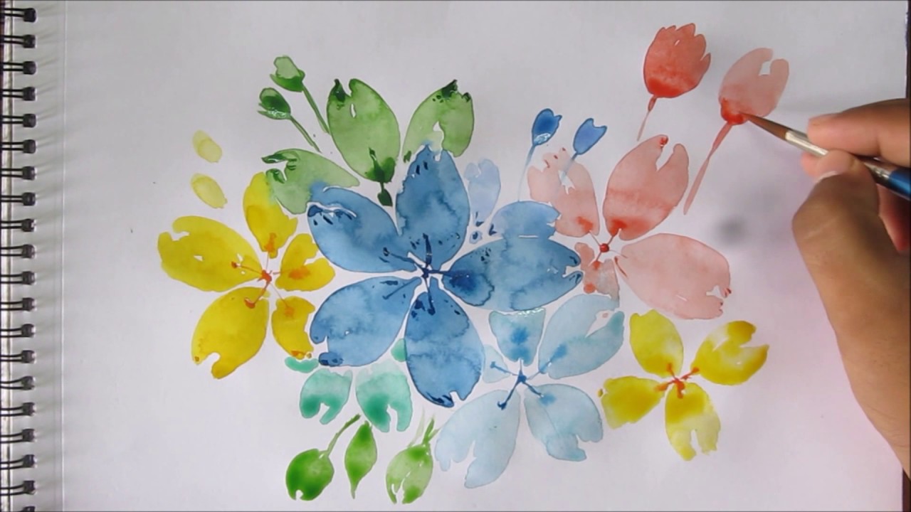 1280x720 Easy Watercolor Painting For Beginners, Easy Flower Painting - Basic Flower Painting