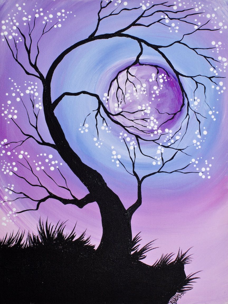 864x1152 Learn To Paint A Tree Holding A Moon - Basic Painting