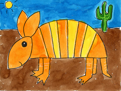 400x302 Paint An Armadillo Watercolor Project For Kids The Art Student - Basic Painting For Kids