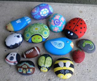 320x265 Paintning On Rocks Find Smooth Rocks, Use Krylon Primer Then - Basic Painting For Kids