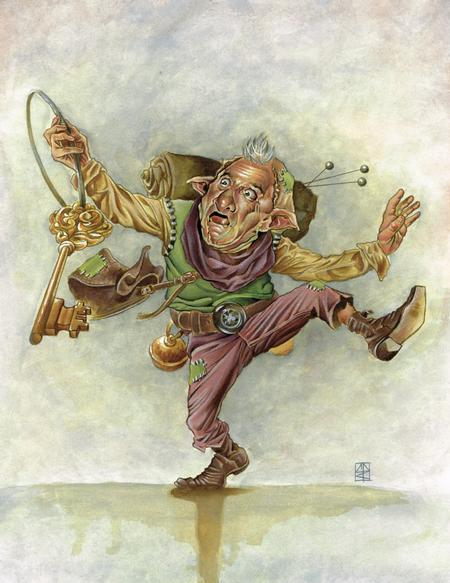 450x583 Cecil Porter Illustration Original Art Painting Basil - Basil Painting