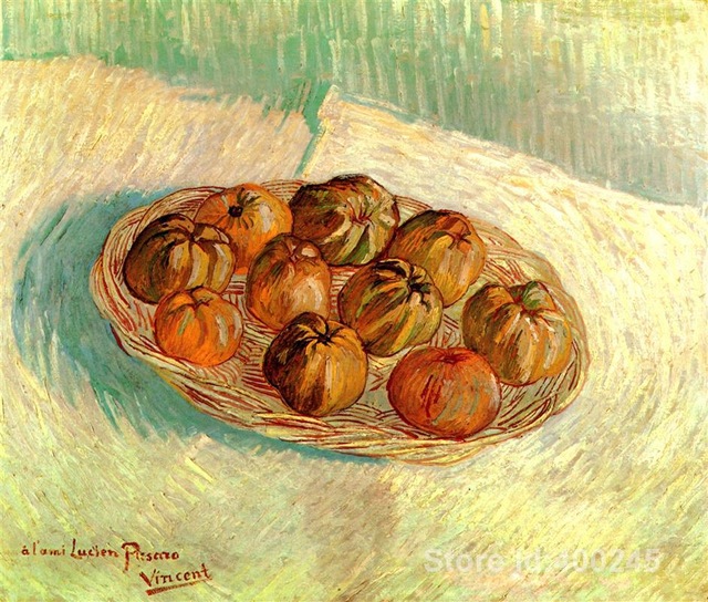 640x544 Hand Painting Art Still Life With Basket Of Apples To Lucien - Basket Of Apples Painting