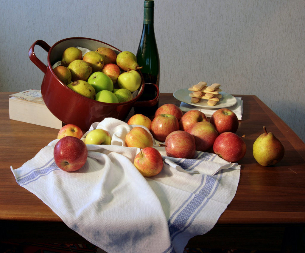 1024x852 The Real Basket Of The Past In Present Tense - Basket Of Apples Painting