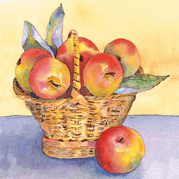 360x360 Vermont Food From A Country Kitchen Carol Egbert - Basket Of Apples Painting