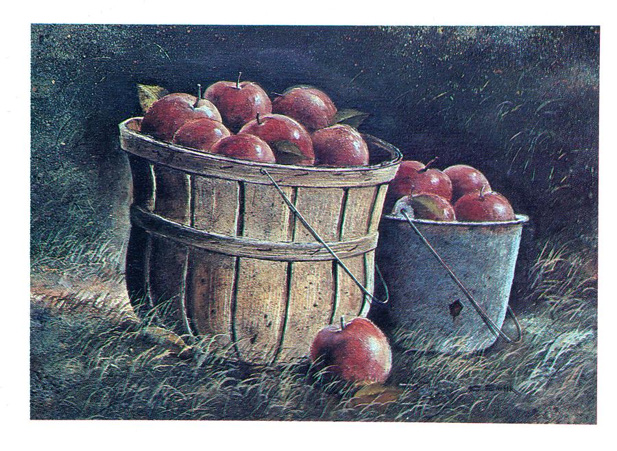 900x658 Basket Of Apples Painting By Charles Roy Smith - Basket Of Apples Painting