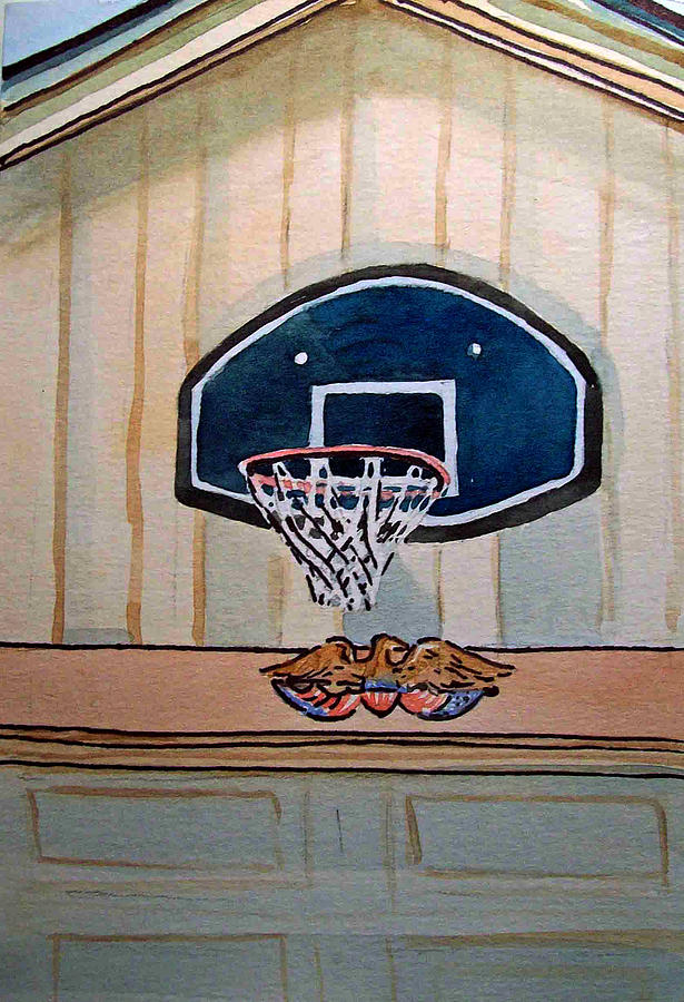 615x900 Basketball Hoop Sketchbook Project Down My Street Painting By - Basketball Hoop Painting