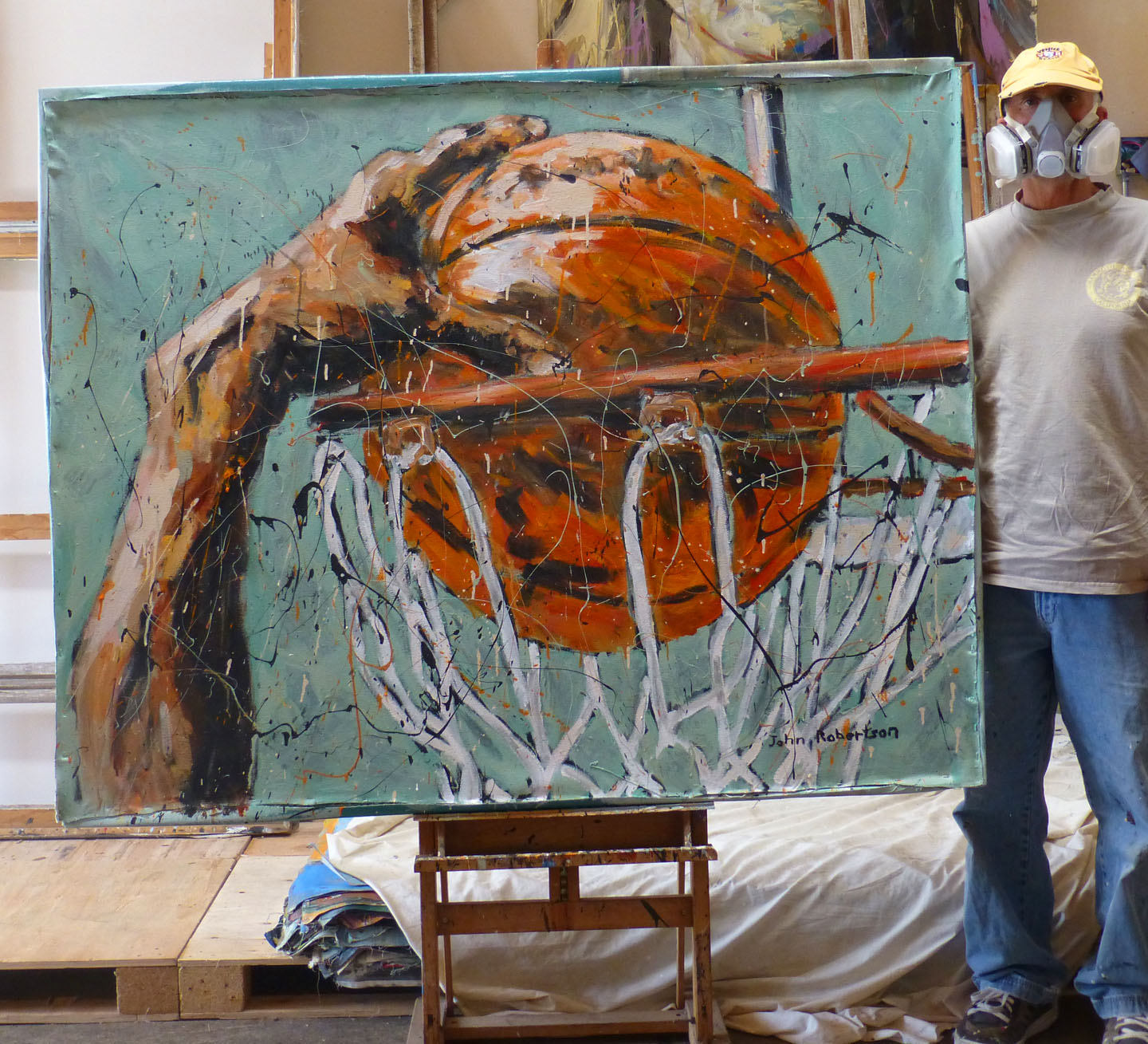 1440x1309 Basketball Painting Dunk Shot Image - Basketball Hoop Painting