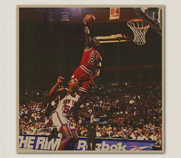750x655 Top Cool Vintage Retro Basketball Jodan Dunk King Poster Print - Basketball Hoop Painting