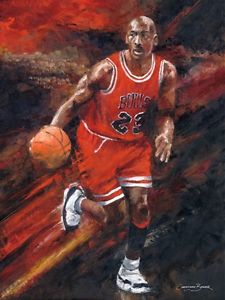 225x300 Michael Jordan Print Art Painting Drawing Sketch Poster Basketball - Basketball Painting