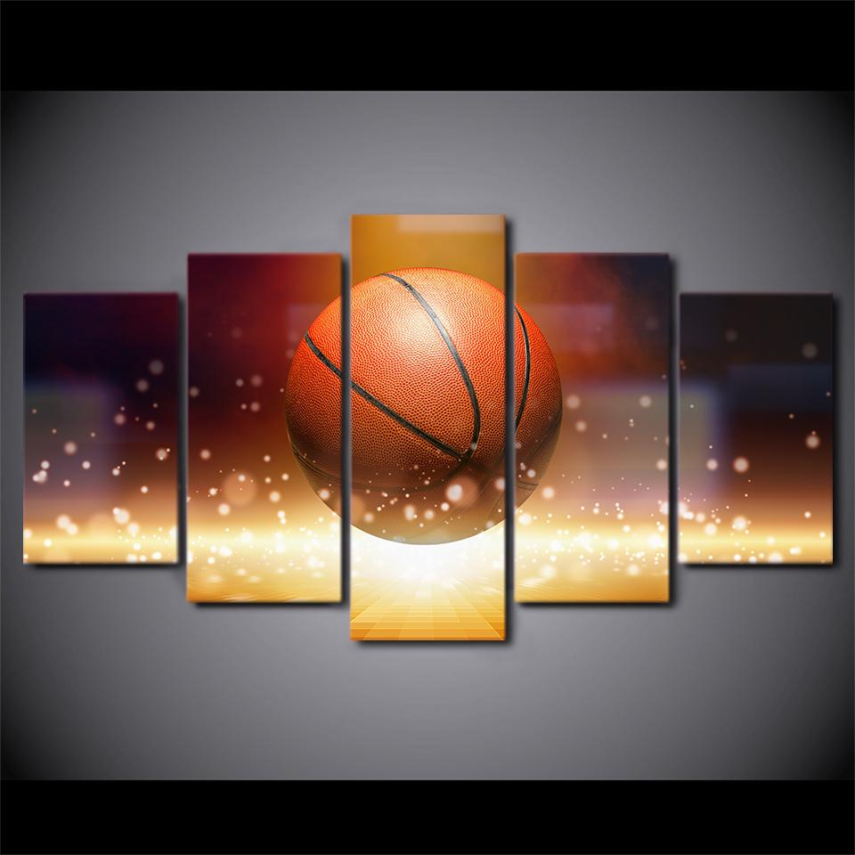 960x960 Hd Printed 5 Piece Canvas Art Still Life Art Basketball Painting - Basketball Painting Canvas