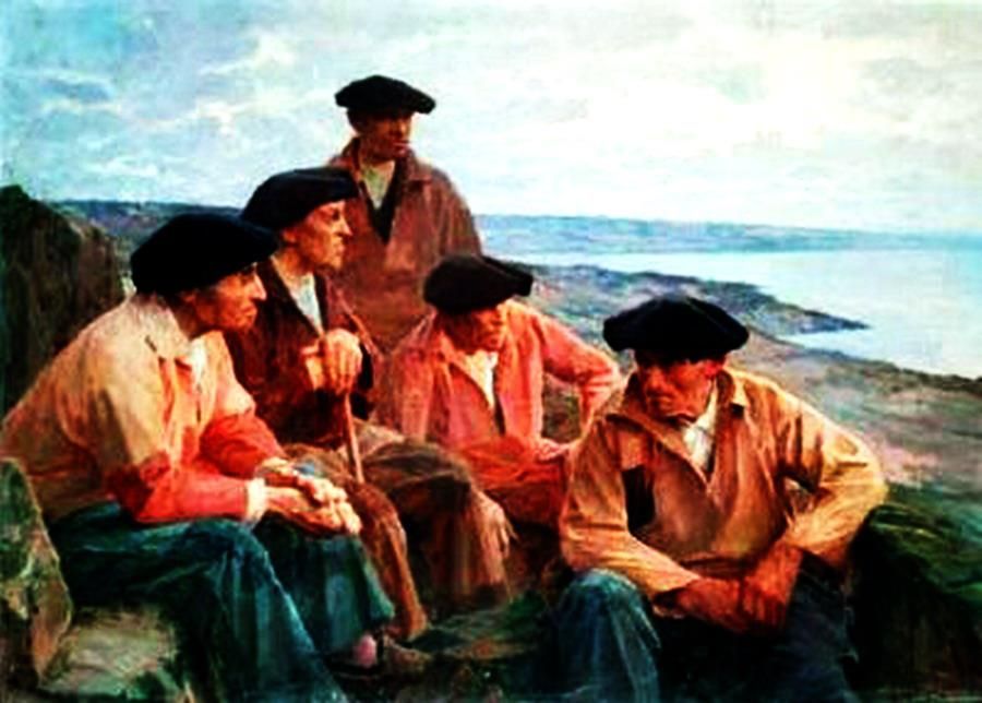 900x644 Henri Royer Devant (1869 1938).painting La Grande Mer Cote Basque - Basque Painting