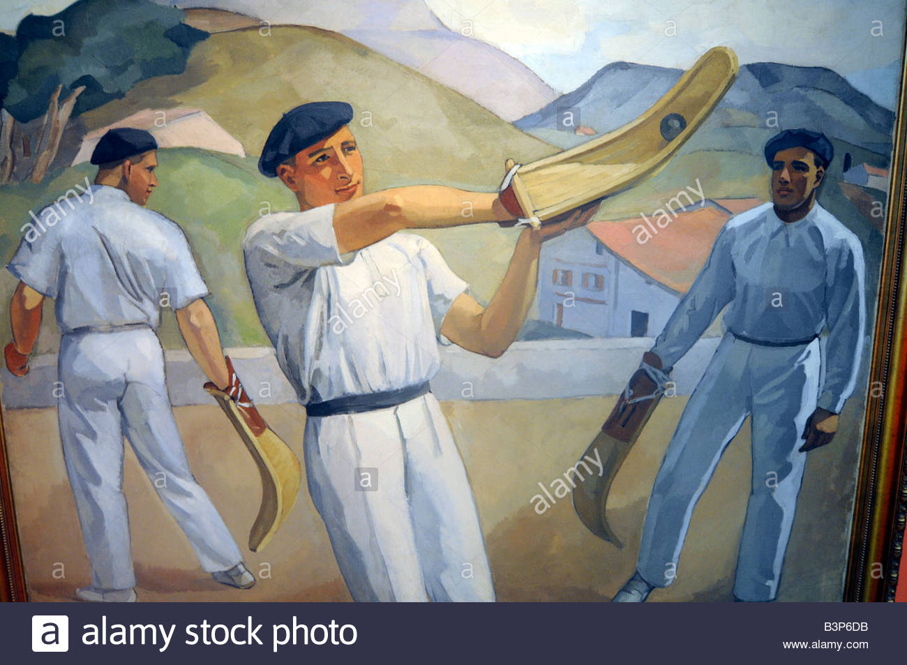 1300x953 Painting On Display Inside The Basque Museum Showing A Game - Basque Painting