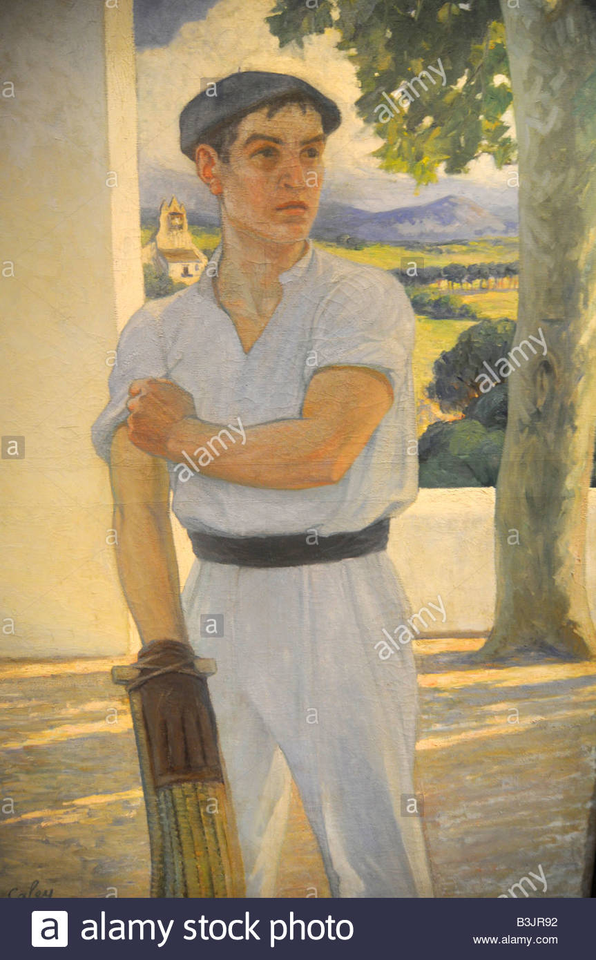 863x1390 Painting On Display Inside The Basque Museum Showing A Player - Basque Painting