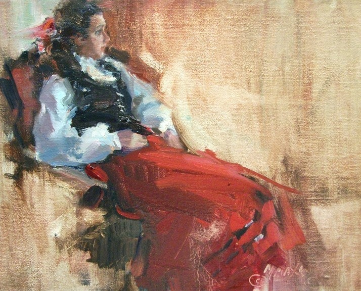 714x576 Red Skirt - Basque Painting