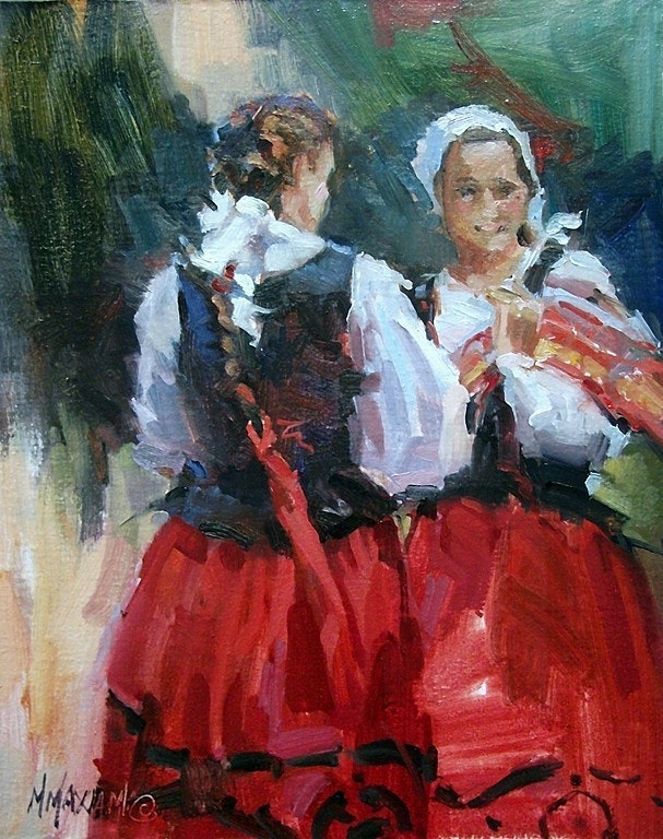 607x768 Two Basque Dancers By Artist Mary Maxam, - Basque Painting