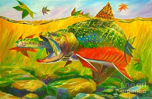300x195 Bass Fishing Paintings Fine Art America - Bass Fish Painting