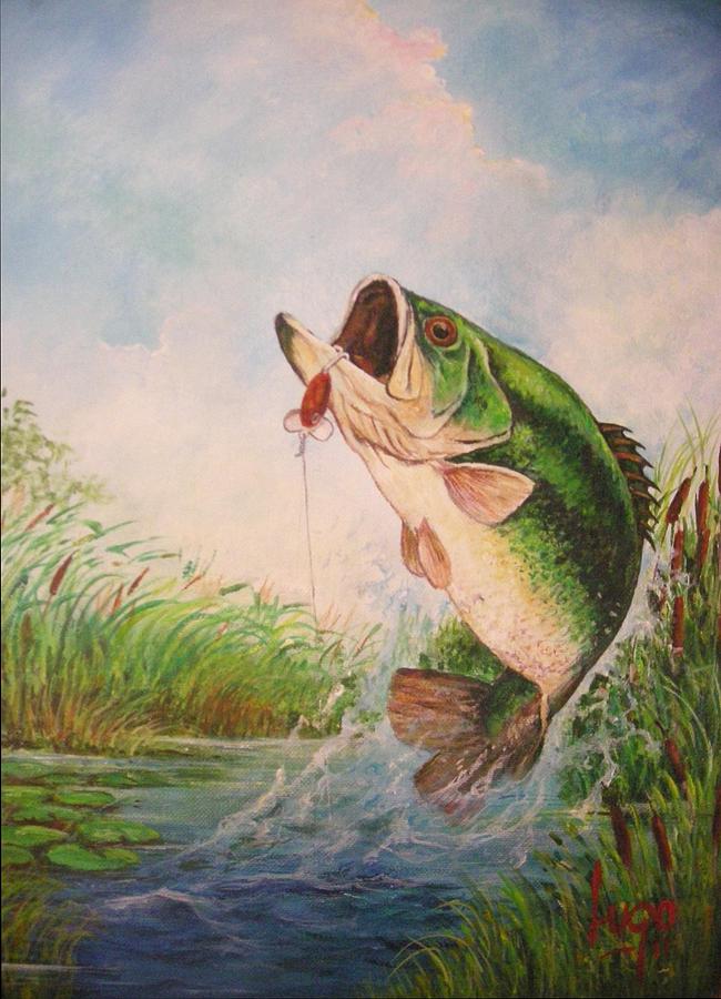 650x900 Largemouth Bass Painting By Jose Lugo - Bass Fish Painting
