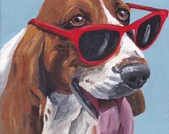 340x270 Basset Painting Etsy - Basset Hound Painting